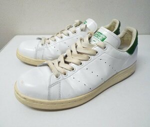 ◆adidas アディダス 2014年製 ガラスレザー 定番 STAN SMITH スタンスミス スニーカー 白×緑 サイズ9　27cm　箱完備