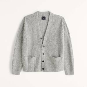 正規品 新品 Abercrombie＆Fitch アバクロンビー＆フィッチ US-M オーバーサイズ ファジー カーディガン Grey