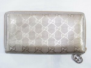 グッチ GUCCI 財布 ラウンドファスナー GGインプリメ ゴールドカラー 212110・2149 美品