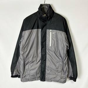 00s y2k 正規品 NIKE CLIMA-FIT ナイキ クライマフィット 中綿 ブルゾン ジャケット グレー ブラック L