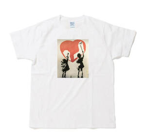 バンクシー BANKSY ハート ペイント 子供 Tシャツ　デザイン　新品　送料込　男女兼用　ユニセックス　サイズ豊富SからXXL選べる