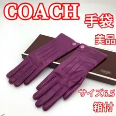 COACH　コーチ　手袋　グローブ　パープル　紫　レザー　五本指　革　1031