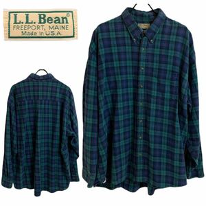 L.L.Bean VINTAGE エルエルビーンヴィンテージ MADE IN USA USA製 コットンチェックネルシャツ ボタンダウンチェックシャツ 2XL アーカイブ