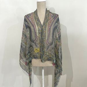 【P】ETRO エトロ イタリア製 ストール 巻物 ショール スカーフ シルク100% silk 大判