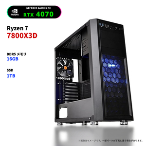 Ryzen7 7800x3d RTX4070 super ゲーミングPC 自由カスタマイズ デスクトップパソコン DDR5 メモリ16GB SSD1TB