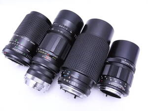 ☆Tokina 70-210mm F3.5 / MINOLTA AUTO TELE ROKKOR-PF 135mm F2.8 ...etc 望遠レンズ マニュアルフォーカス 4個セット ジャンク品