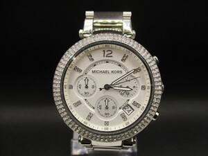 中古腕時計295【MICHAEL KORS】 MK-5353 パーカー クロノ　デイト　白文字盤　レディース　ボーイズ 