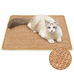 FUKUMARU 猫用スクラッチャーマット、サイズ40CM * 60CM、猫用爪とぎマット、猫、猫用、爪とぎ、マット、高密度 天然サイザル麻製、