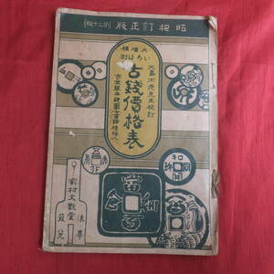 ★古銭価格表／大島不老著／約７００古銭収録／昭和３年出版／昭和初期の古銭価格が分かり面白い歴史資料です／