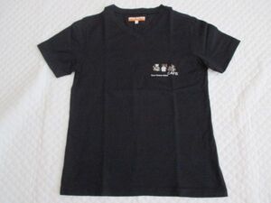 L1909【CASTELBAJAC/カステルバジャック】Tシャツ/半袖/黒・ブラック系/サイズ1/Vネック/USED