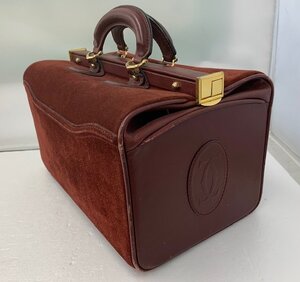 【中古品】Cartier カルティエ　ダレスバッグ マストライン スエード レザー　ヴィンテージ　希少（管理番号：060104）