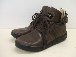 Y-3 US9.5 JP27.5 ハイカット APE779001 スニーカー ブラウン メンズ ワイスリー/Yohji 2-0803G F89067