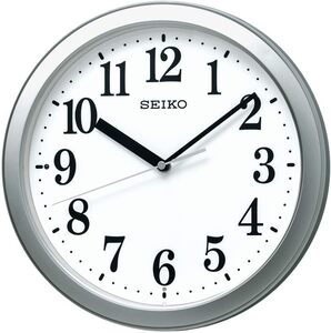 【新品】 セイコークロック(Seiko Clock) セイコー クロック 掛け時計 電波 アナログ コンパクト　03:銀色メタリック