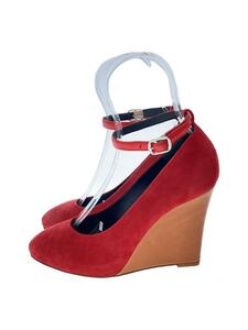 CELINE◆パンプス/36.5/RED/スウェード