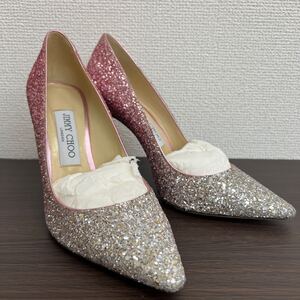 【OK35】JIMMY CHOO/ジミーチュウ グリッターラメ ヒール / パンプス EU37 23.5cm