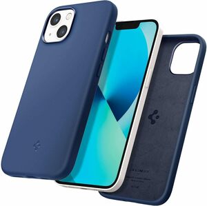 Spigen iPhone13Miniケース シリコン 耐衝撃 米軍MIL規格取得 4重構造 シリコンフィット ACS03341 (ネイビー・ブルー)/837