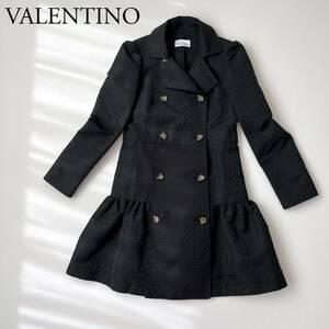 RED VALENTINO レッドヴァレンティノ スプリングコート ロングコート トレンチ ドット柄　フレア　ロゴ入りボタン レディース　イタリア製