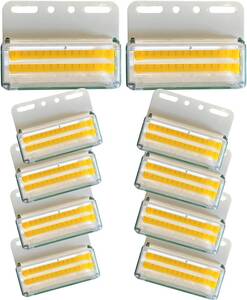 トラック用 サイド マーカー 24v LEDダウンライト マーカー 高輝度 COB LED ランプ 車幅灯 車側灯 10個セット （アンバー）