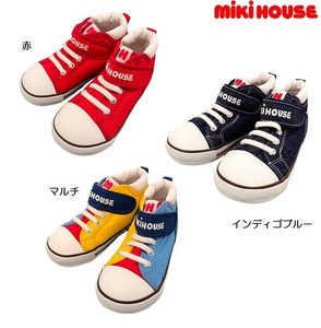 即決です！【ミキハウス】新品未使用♪mikihouse 17cm MHロゴ☆キャンバス☆キッズシューズ 靴 男の子 女の子 プレゼント ギフト カラー:赤