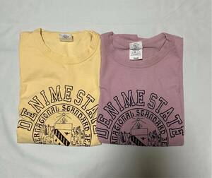 ドゥニームDENIME2枚セット　カレッジTシャツＳ　ピンク　イエロートップス　長袖　カジュアル　シンプル