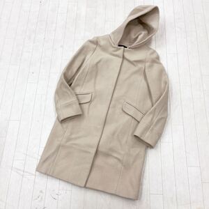 和450★ GREEN LABEL RELAXING UNITED ARROWS グリーンレーベルリラクシング ロングコート 比翼 40 ベージュ レディース ジップアップ