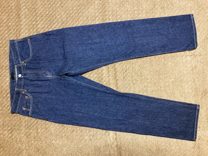 ♪濃紺 UNIQLO 赤耳 REGULAR FIT STRAIGHT ユニクロ セルビッジ レギュラーフィットストレート W30 321-447652 着用少♪