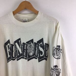 ビンテージ 90s【FUNHOUSE】ロングスリーブ Tシャツ USA製 XL ロンT 古着 長袖 ロックT バンドT メタル ボロ ピエロ nirvana bjork boro