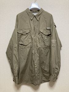 Columbia PFG コロンビア フィッシングシャツ 長袖シャツ マルチポケット XL ブラウン系 アメリカ企業シャツ