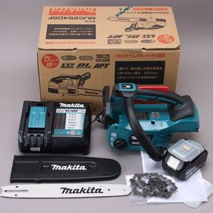 良品 makita 充電式チェンソー MUC254D 動作確認済 バッテリー/急速充電器付 18V 3.0Ah 24.0m/s 250mm 軽量 高回転 電動 #100※A783/b.c