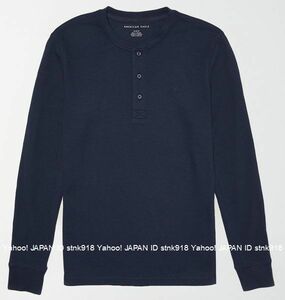 〓ラスト!! アメリカンイーグル/US XXL/AE サーマルヘンリーTシャツ/Navy