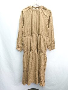 ◇ MOUSSY マウジー 長袖 ロング丈 ワンピース サイズ2 ブラウン系 レディース E