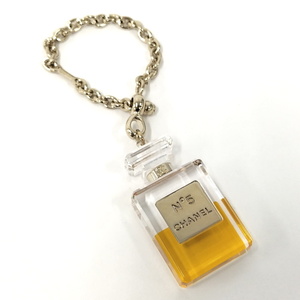 【中古】CHANEL バッグチャーム NO.5モチーフ メッキ ゴールド 08A