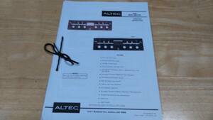アルテック ALTEC ミキサーアンプ1592B 取扱説明書　英文コピー