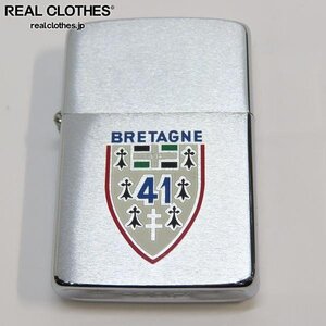 ZIPPO/ジッポー フランス軍 第41ブルターニュ ドラゴ パリ歩兵連隊 アーミン紋章 BRETAGNE/ブルターニュ 1986年製 /UPK