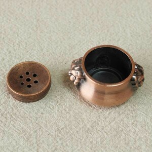 香炉 アンティーク風 銅製 コロンとした形 シンプル (小)