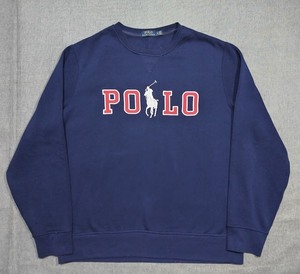 SIZE XL ポロ ラルフローレン スウェット トレーナー 刺繍 ネイビー POLO Ralph Lauren