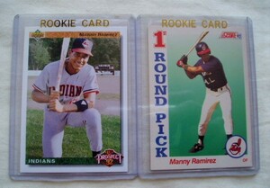 RC☆マニー・ラミレス【Manny Ramirez】2枚セット◆UPPER DECK＆SCORE1992 インディアンス ルーキーカード ROOKIE TOP PROSPECT 来日外国人