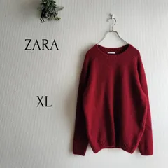 【ZARA ザラ】ニット　トップス　レッド系　XLサイズ　セーター　無地　シンプル　レディース