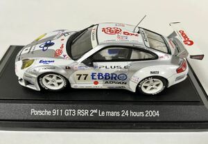 PORSCHE 911 RSR 2nd Le Mans 24th 2004Year No.77 White/Silver 1/43 Scale EBBRO製