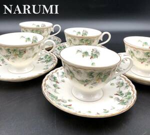 7703605-3【NARUMI】CHINA/ナルミチャイナ/カップ＆ソーサー/5客セット/ナルミ/茶器/5客/セット