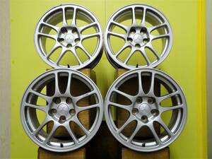 H1955 中古 4本 ミツビシ ランサー エボリューション 純正 17 x 8J +38 5H 114.3 エンケイ製 ENKEI ランエボ 三菱 エヴォリューション