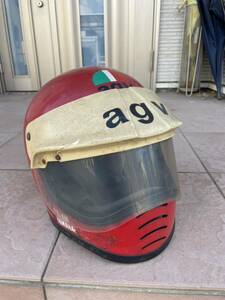 agv 当時物ヘルメット　ビンテージ　オフロード　昭和58年製　サイズ不明　おそらくＬぐらい