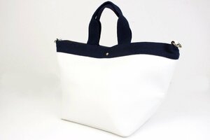 ZAKKA-BOX トートバッグ バッグ カラートートバッグ WOMEN（ホワイトXネイビー）