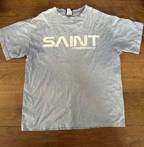 正規品　saint michael SAINT MICHAEL セントマイケル ヴィンテージ ロゴ 半袖 希少 中古 XL 半袖シャツ　Tシャツ　1円スタート　ブルー