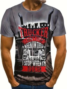 Tシャツ　サイズ　XL　トラック　TRUCKER　デザイン　メンズ　半袖　Tシャツ　大きいサイズ　０・７６５