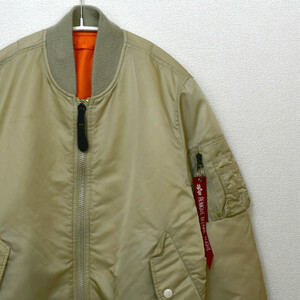 ALPHA INDUSTRIES アルファインダストリーズ フライトジャケット MA-1 タイト 20004 JAPANフィット ベージュ size.M