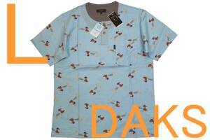 即決●ダックス DAKS 男性用 半袖ヘンリーネックTシャツ（L）№660 新品