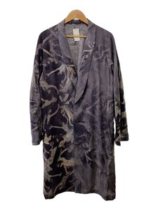 yohji yamamoto POUR HOMME◆SHAWL COLLAR HELL PRINT DRESS/1/シルク/GRY/HS-D04-412