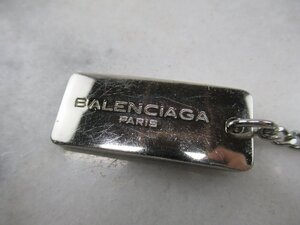 ★同梱不可/パケット発送【B送400円】1050　Balenciaga　バレンシアガ　チャーム　キーホルダー　シルバー　キーチェーン　BB　ロゴ