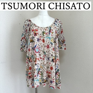 TSUMORI CHISATO ツモリチサト 半袖 ブラウス 人魚プリント プルオーバー　Aライン マーメイド